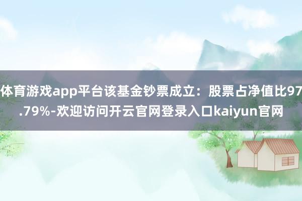 体育游戏app平台该基金钞票成立：股票占净值比97.79%-欢迎访问开云官网登录入口kaiyun官网